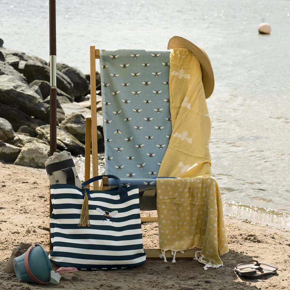 Sophie Allport Cotton Hammam Beach Towel/ Blanket, Bees