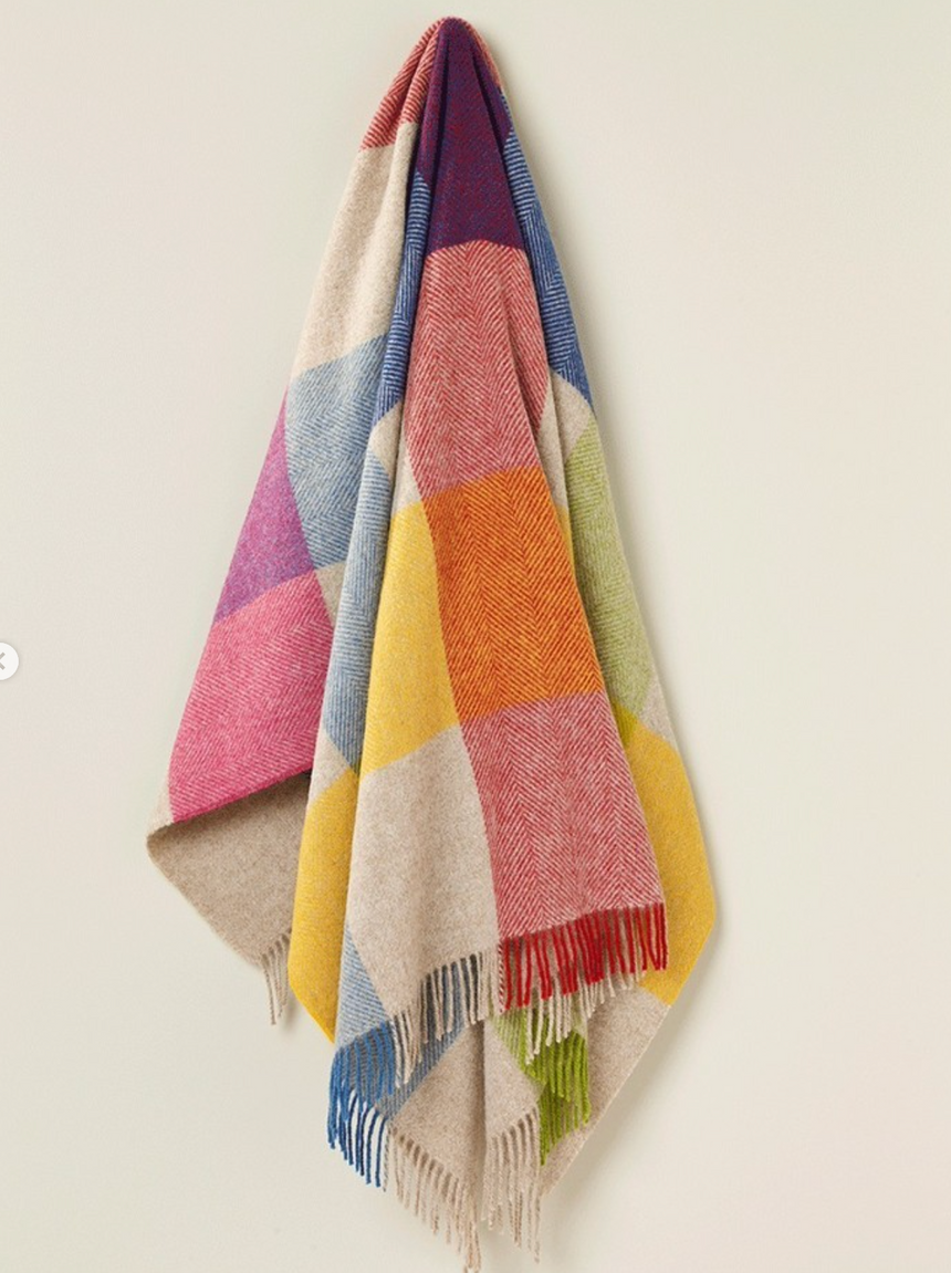 Bronte By Moon Harland Shetland Wool Throw, Multi