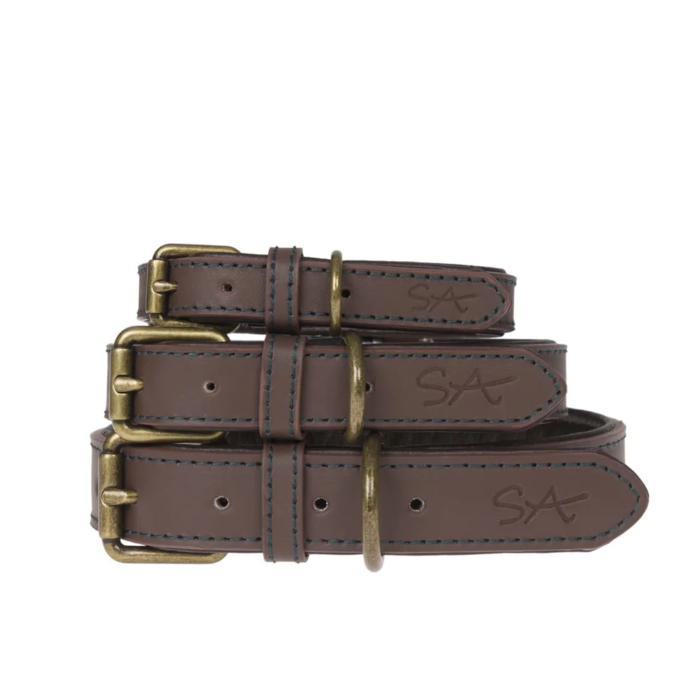 Sophie Allport Leather Dog Collar, Woof