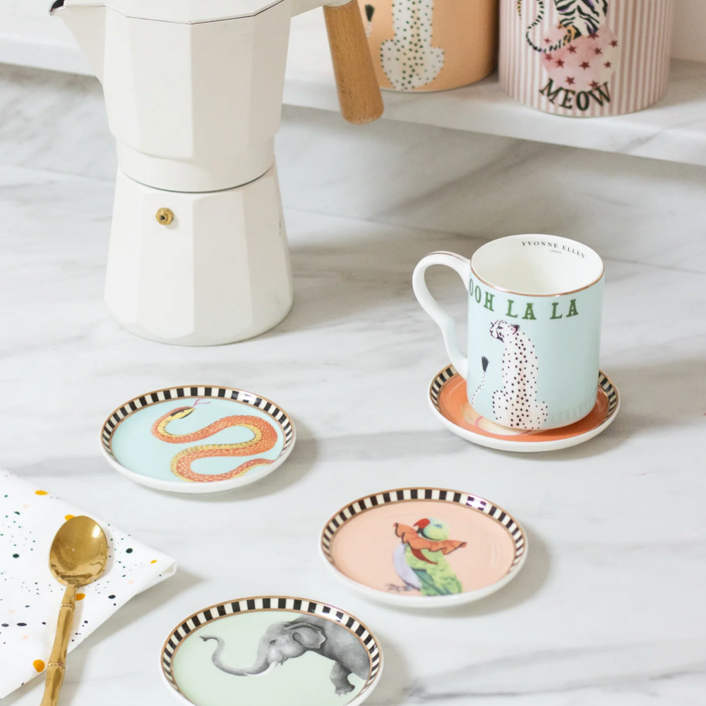 Yvonne Ellen Ceramic Coasters, Animals ( Set Of 4 )