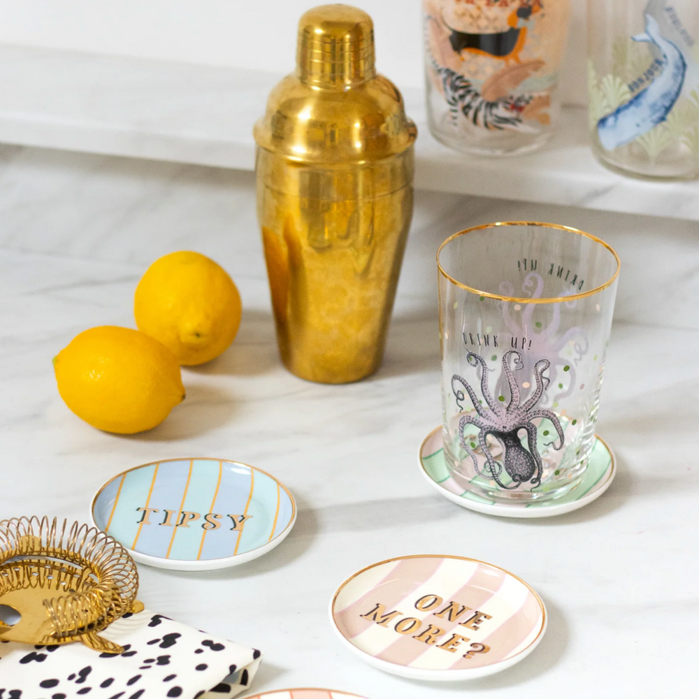 Yvonne Ellen Ceramic Coasters, Slogan  ( Set Of 4 )