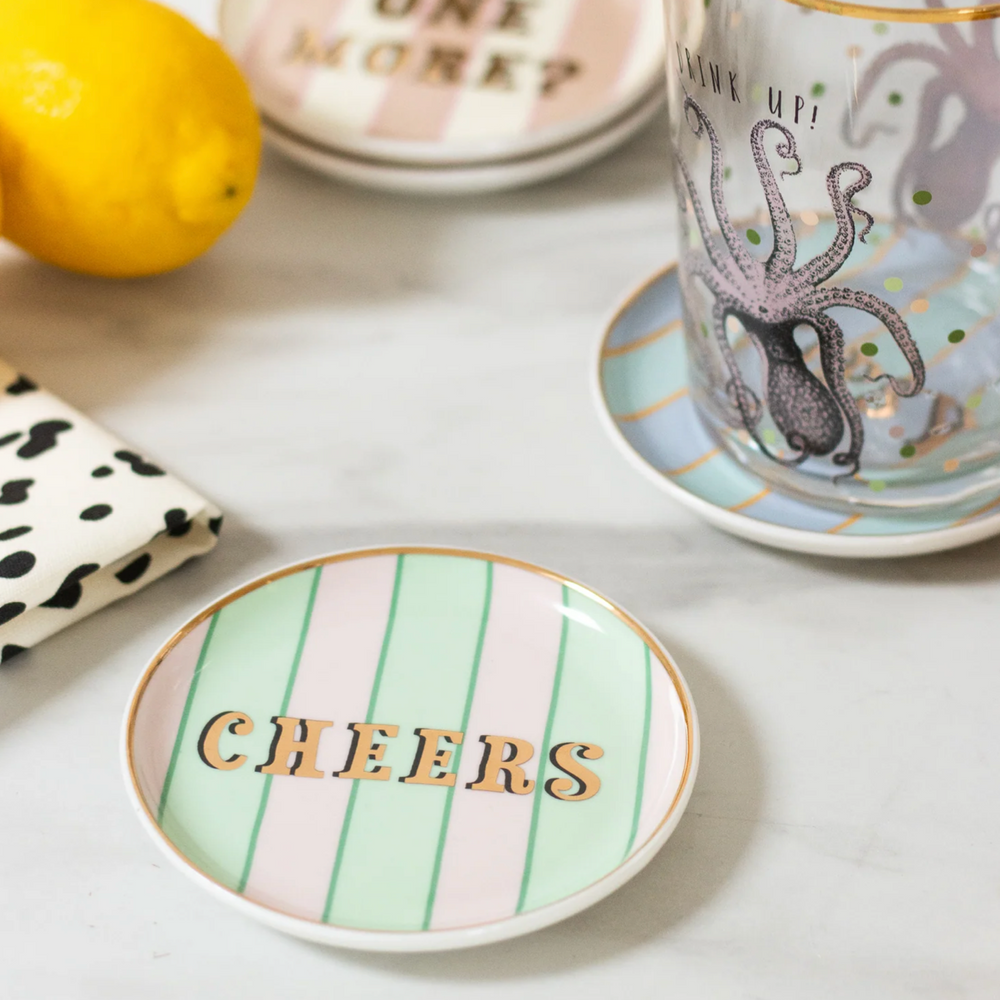 Yvonne Ellen Ceramic Coasters, Slogan  ( Set Of 4 )