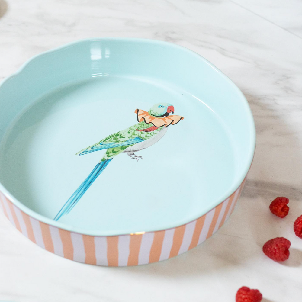 Yvonne Ellen Round Baking Dish, Parakeet (Large)