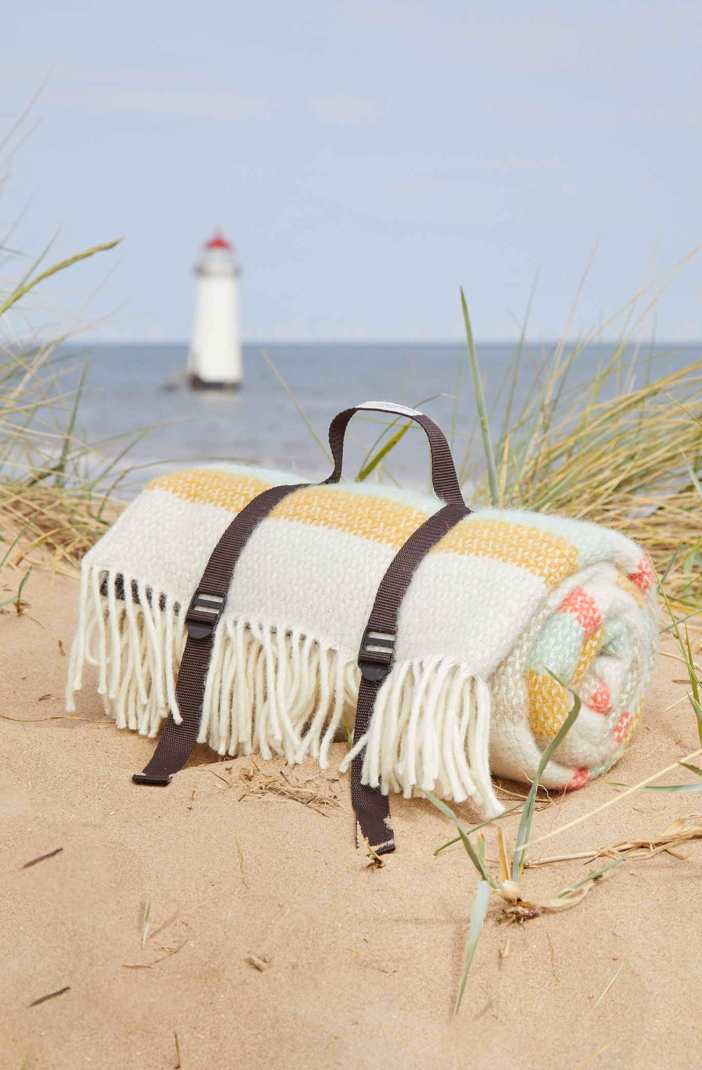 Tweedmill Polo Pure Wool Knitted Picnic Blanket, Stripes
