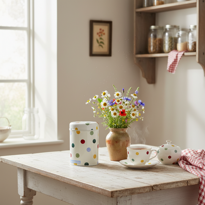 Emma Bridgewater Round Storage Canisters, Polka Dots (Set Of 3)