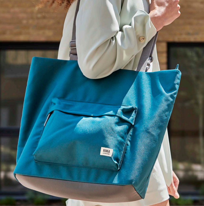 Roka London Trafalgar B Tote Bag, Sapphire (Recycled Nylon )
