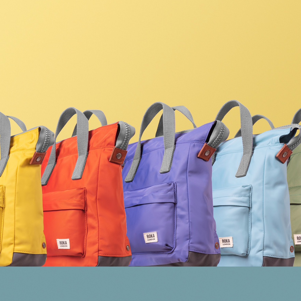 Roka London Bantry B Small Rucksack, Custard (Sustainable Canvas)