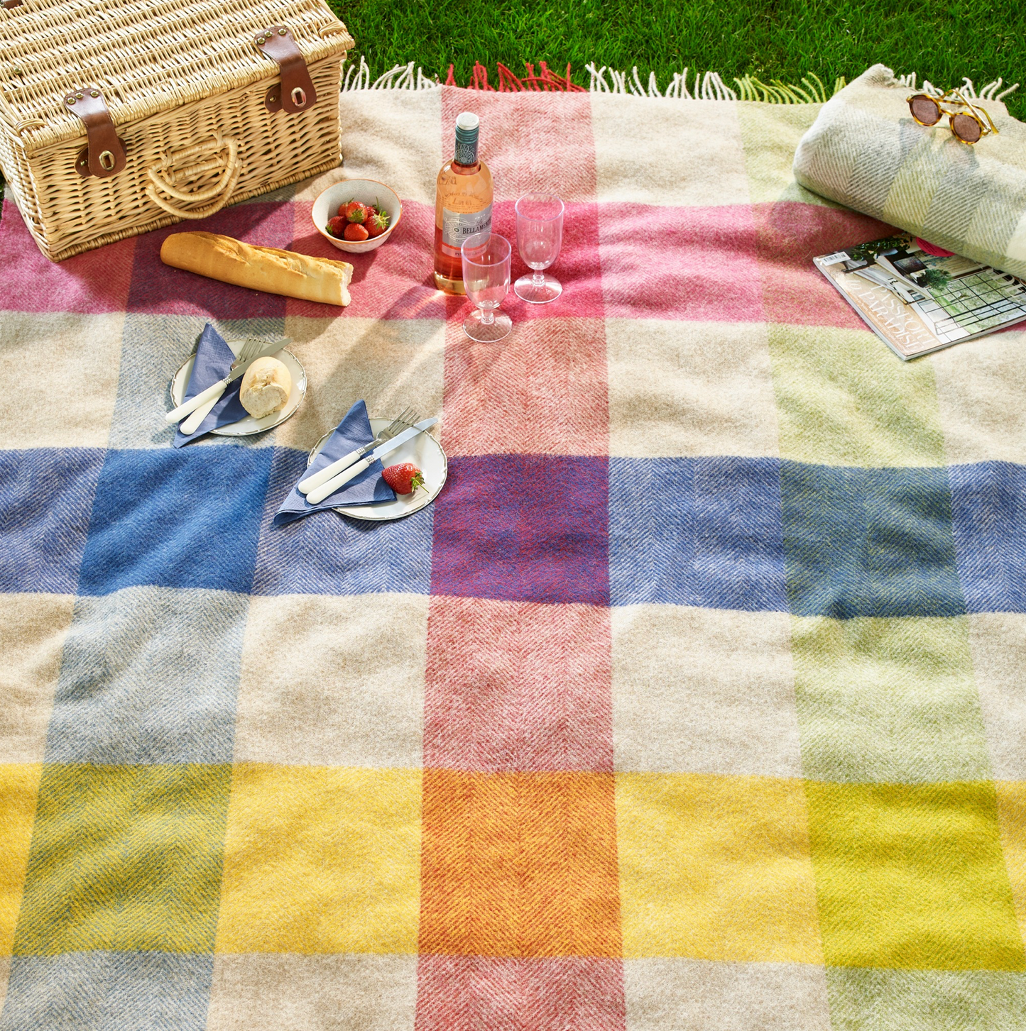 Bronte By Moon Harland Shetland Wool Throw Blanket, Heather