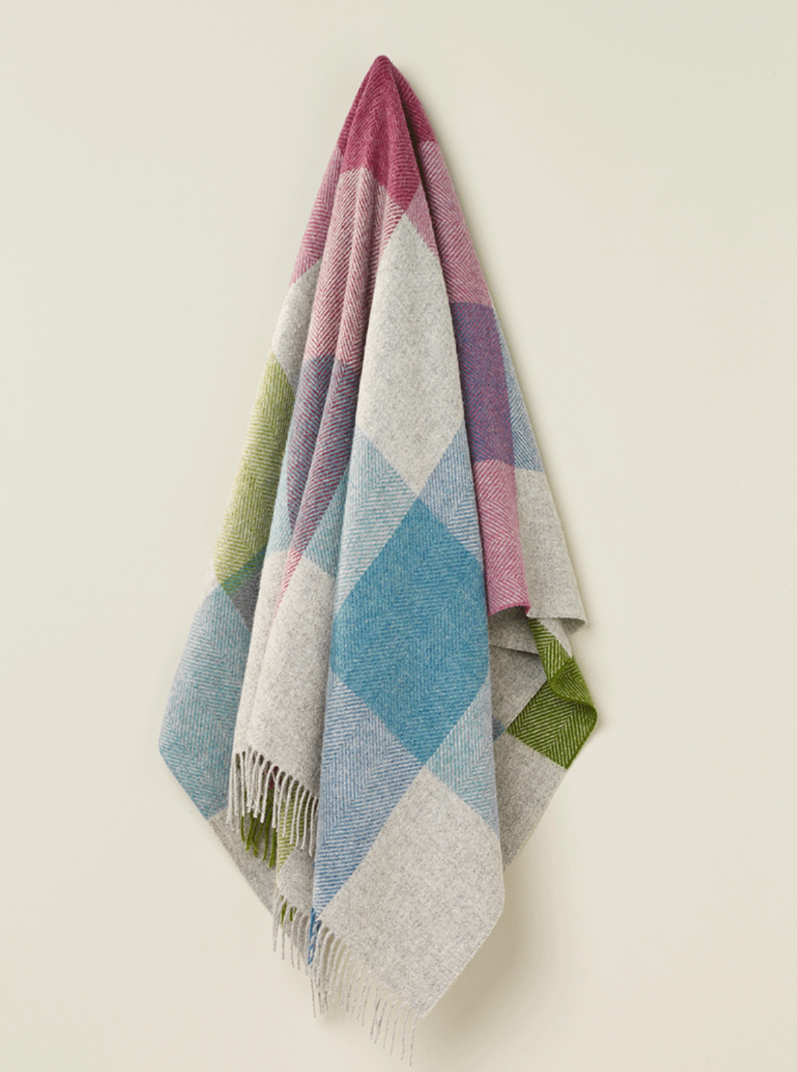 Bronte By Moon Harland Shetland Wool Throw Blanket, Heather
