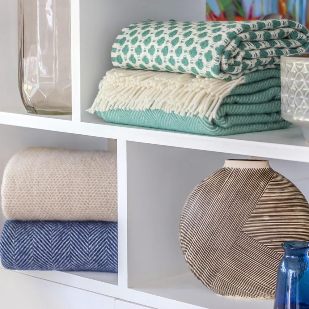 Tweedmill Beehive Pure New Wool Throw, Oatmeal