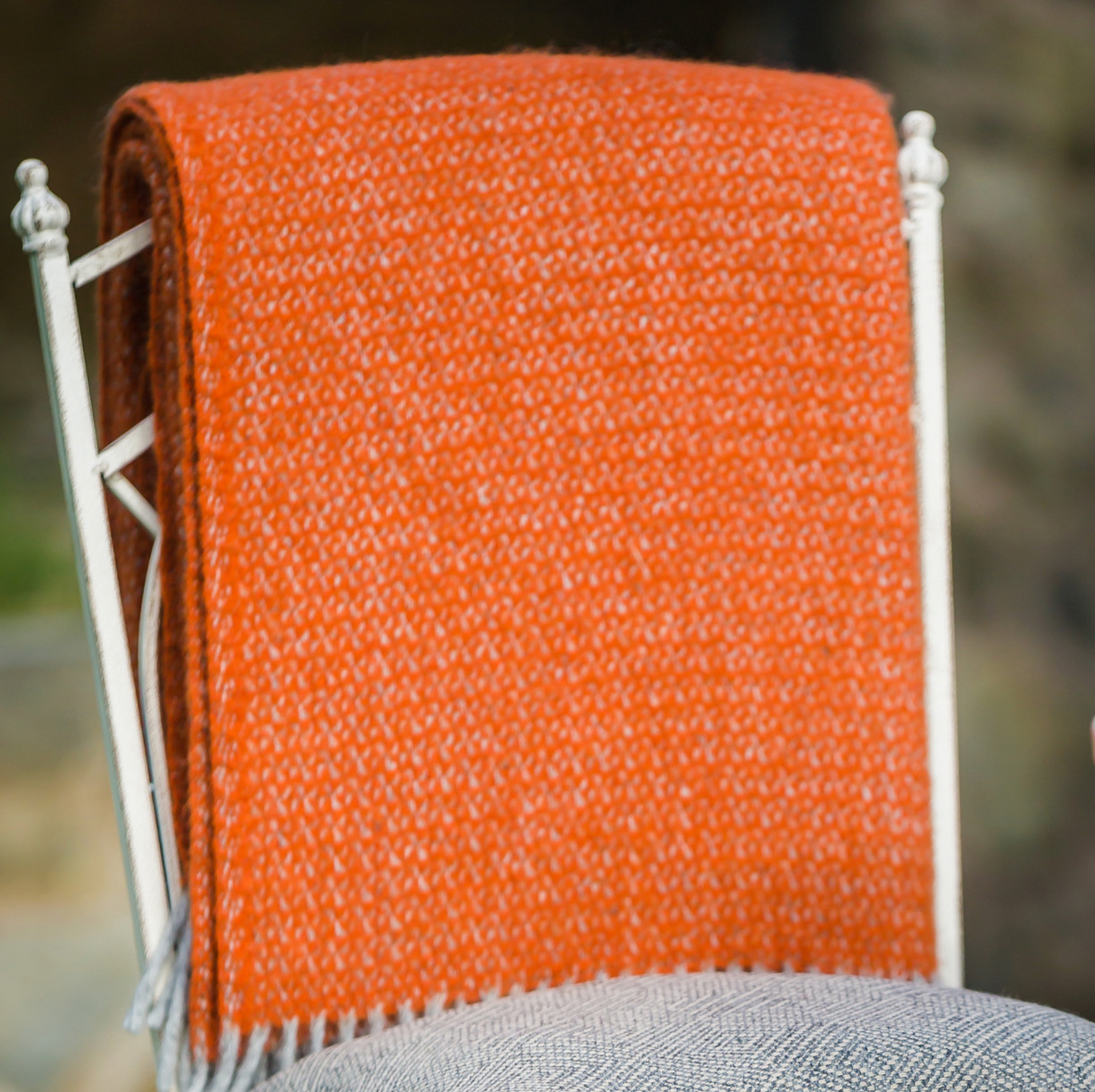 Tweedmill Illusion Pure New Wool Throw Blanket, Pumpkin