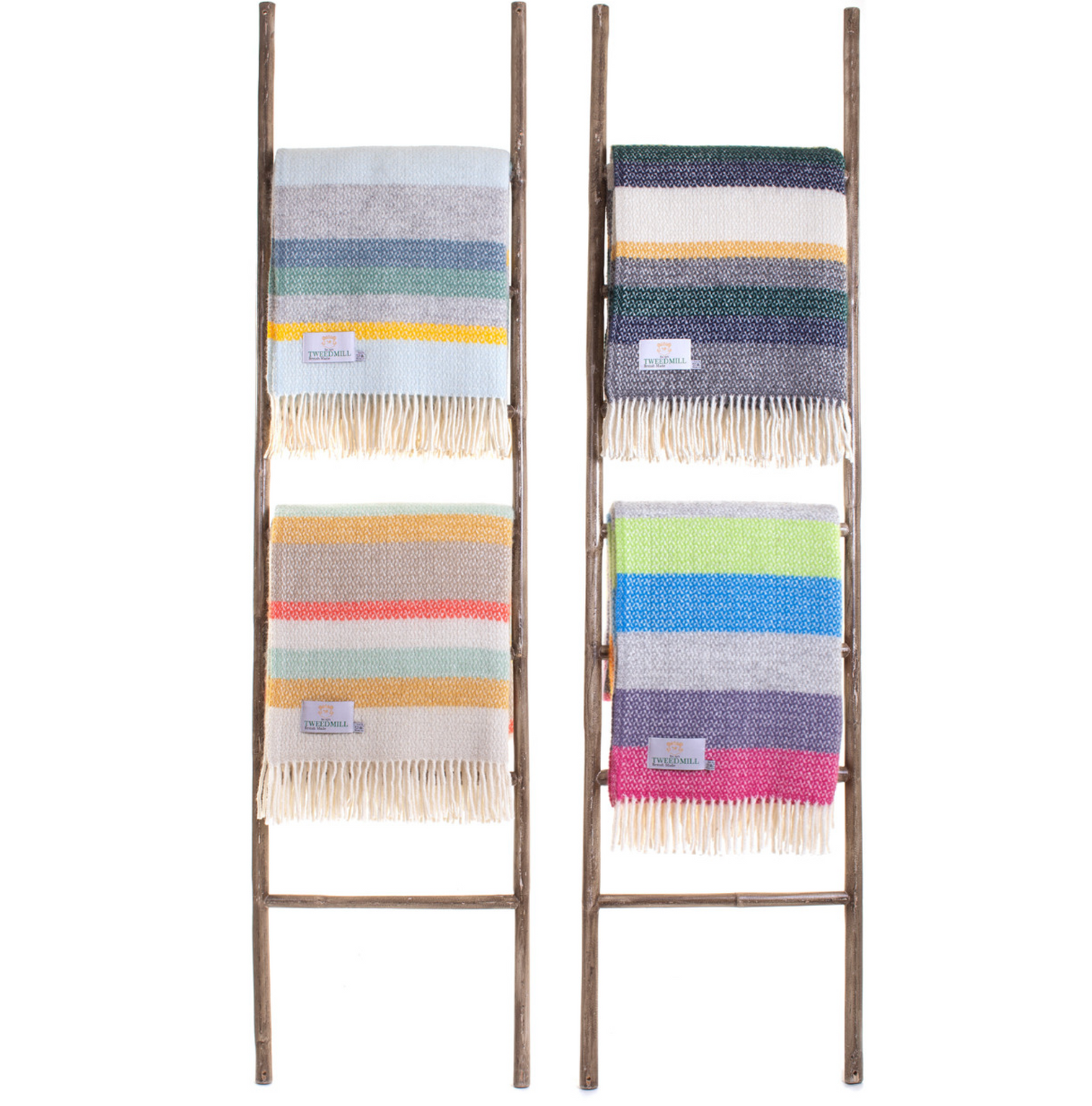 Tweedmill Illusion Stripe Pure New Wool Throw Blanket, Spring
