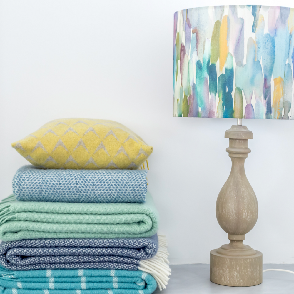 Tweedmill Beehive Pure New Wool Throw, Petrol