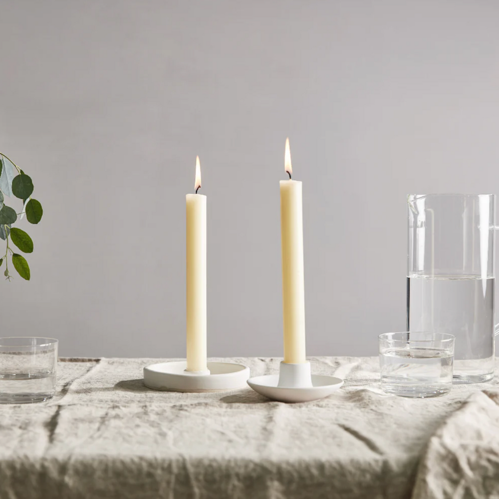 St Eval Unscented Dinner Candle, Ivory (Pack Of 6)