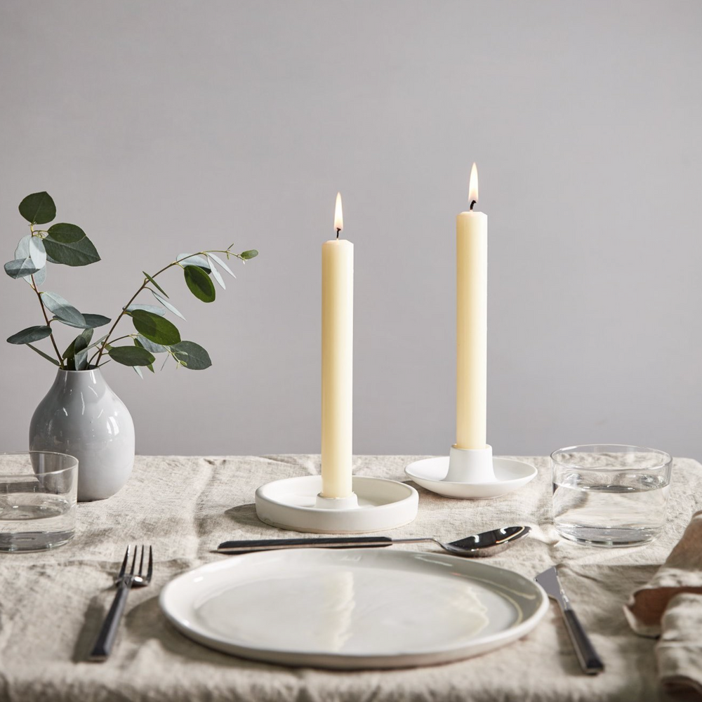 St Eval Unscented Dinner Candle, Ivory (Pack Of 6)