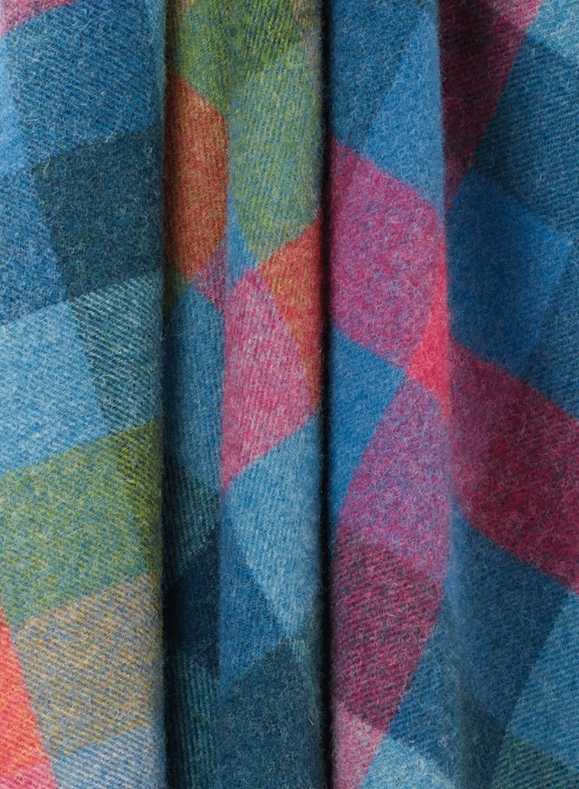 Bronte By Moon Harlequin Shetland Wool Throw Blanket, Tutti Frutti