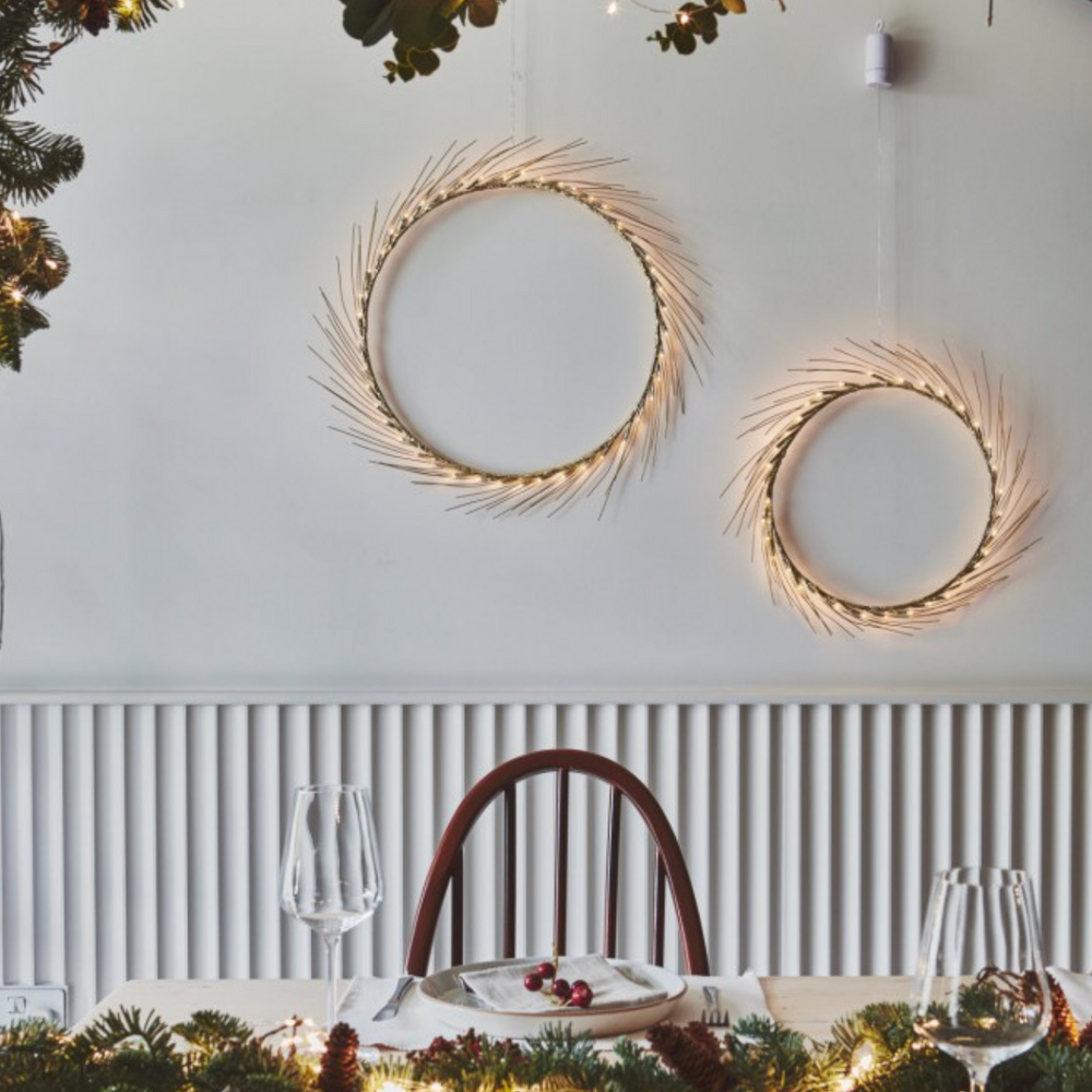 Gold Halo LED Wreath
