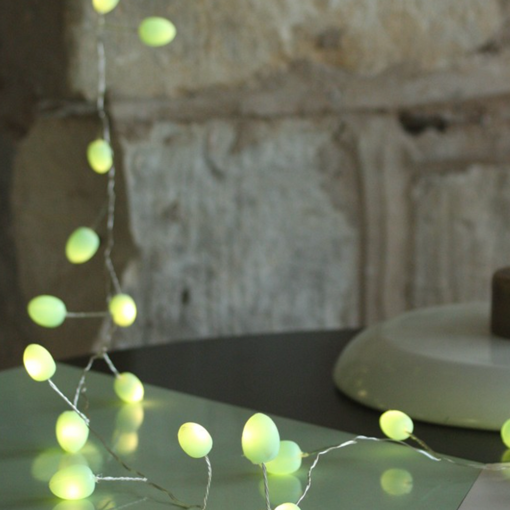 Teardrop Fairy Lights Mint (Mains Powered)