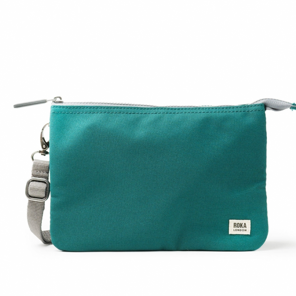 Roka London Carnaby Crossbody Bag, Teal (Sustainable Canvas)