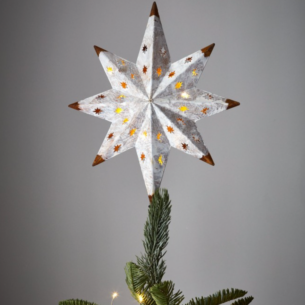 LED Metal Hanging Star Light, White