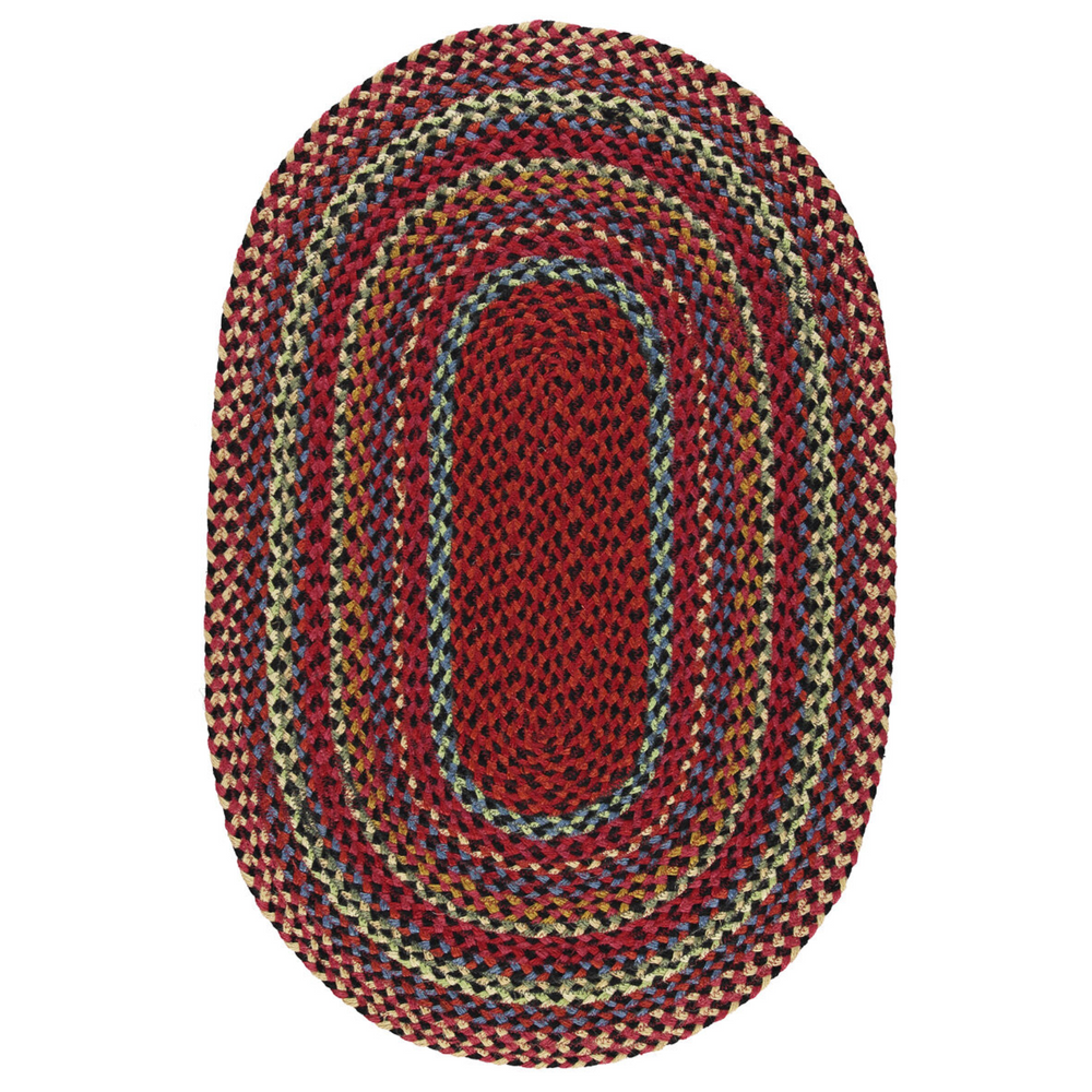 The Braided Rug Company Oval Jute Rug, Cardinal