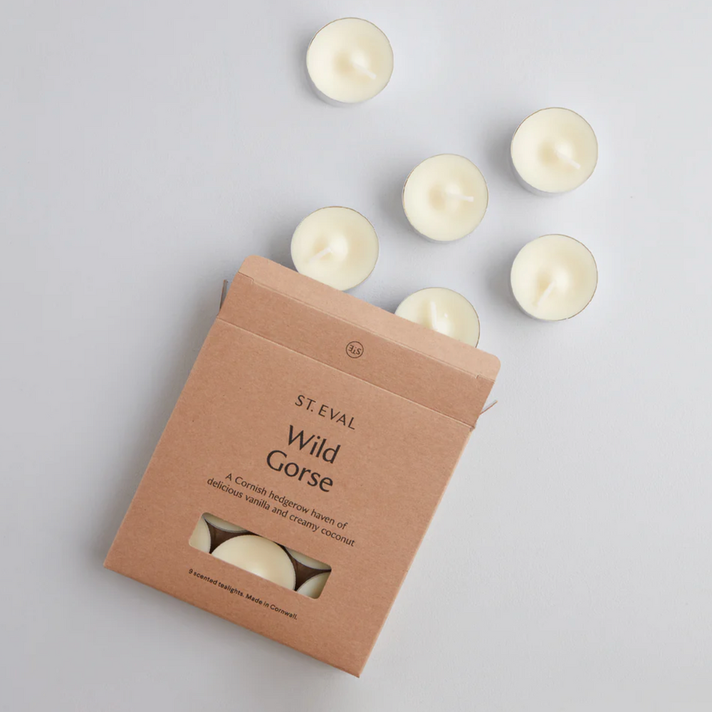 St Eval Wild Gorse Scented Tealights, (Set Of 9)