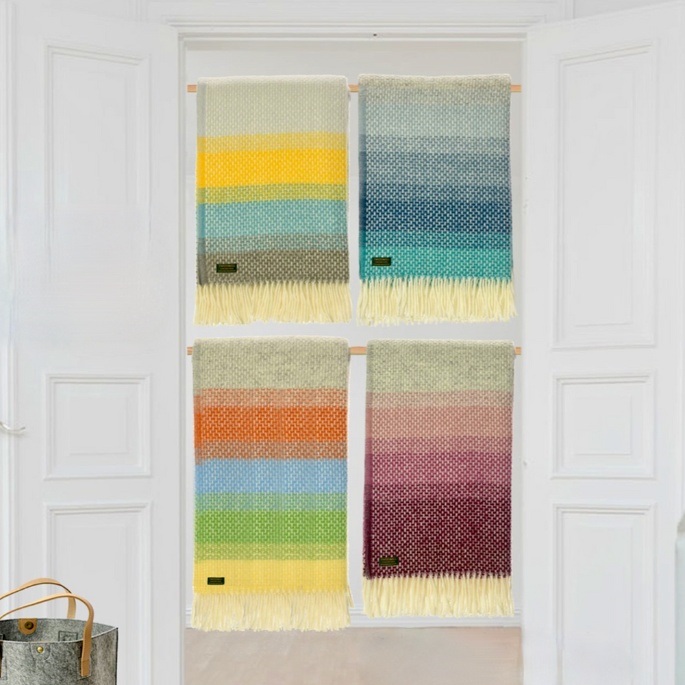 Tweedmill Ombre Pure New Wool Throw, Tidal