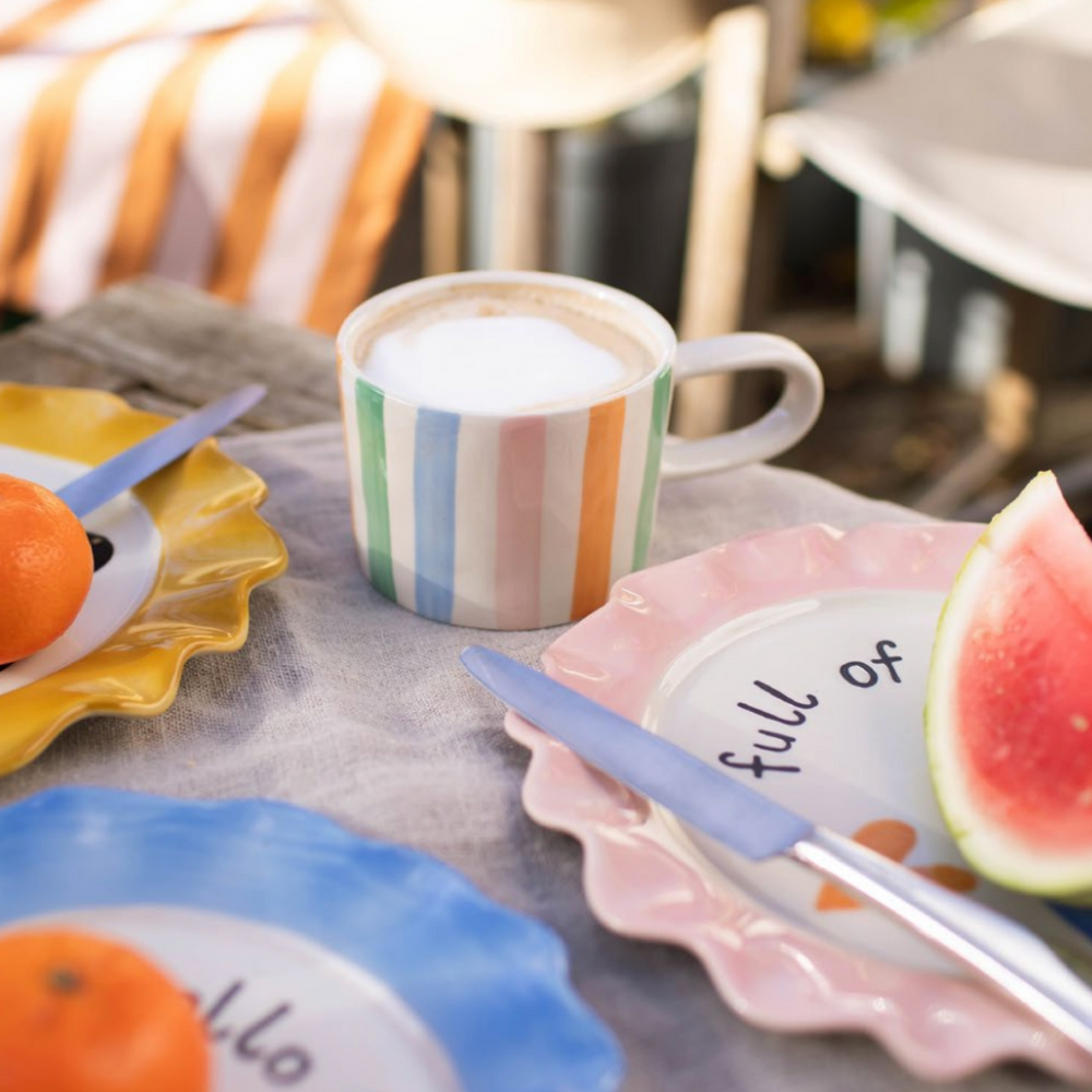 Caroline Gardner Ceramic Mug, Pastel Stripe