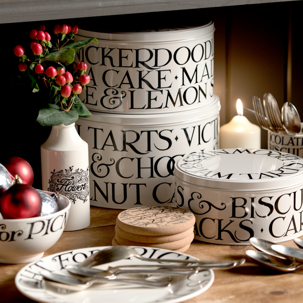 Emma Bridgewater Round Cake Tins, Black Toast (Set Of 3)