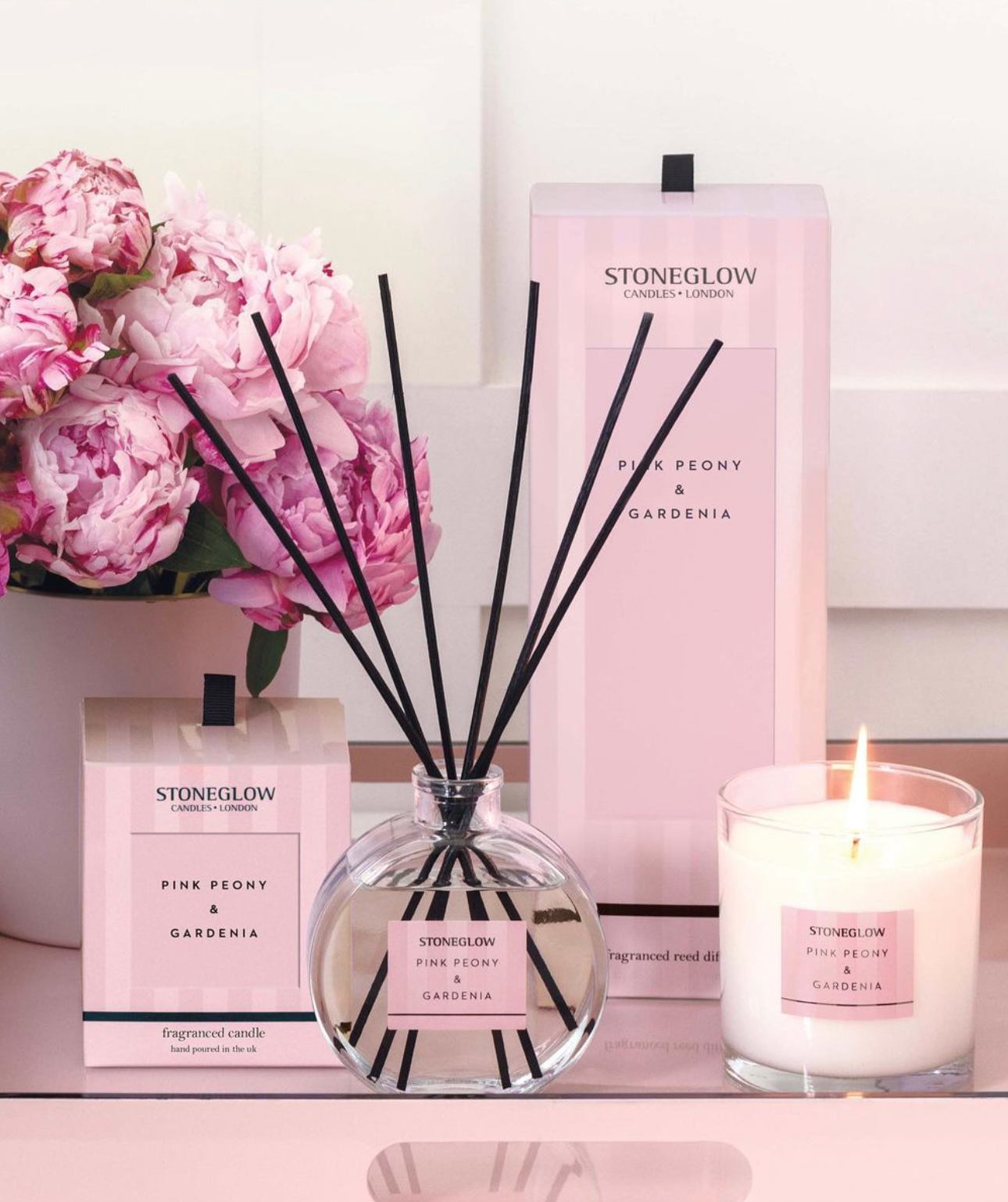 Stoneglow Modern Classics Collection Scented Candle, Pink Peony & Gardenia