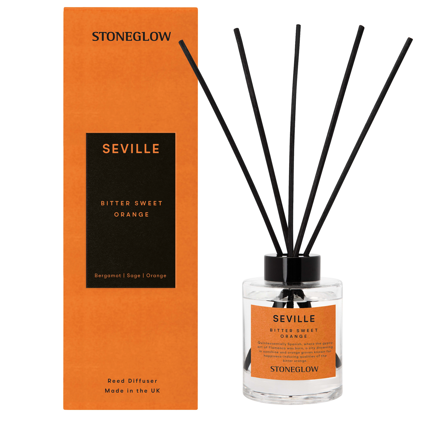 Stoneglow Explorer Collection Reed Diffuser, Seville ( Bitter Sweet Orange)