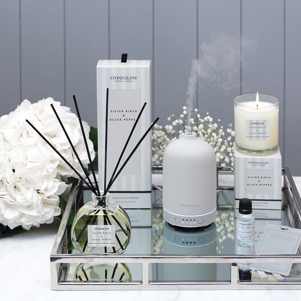 Stoneglow Modern Classics Collection Scented Candle, Silver Birch & Black Pepper