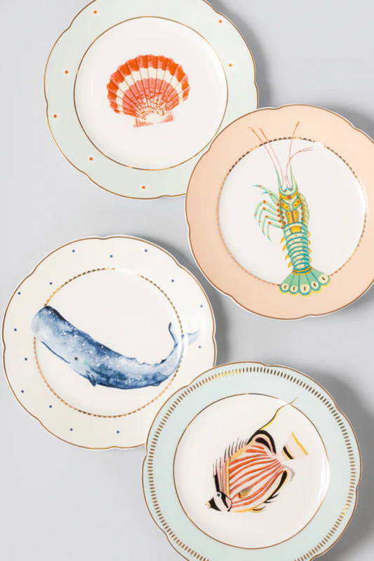 Yvonne Ellen Fishy Tea Plates, Set Of 4