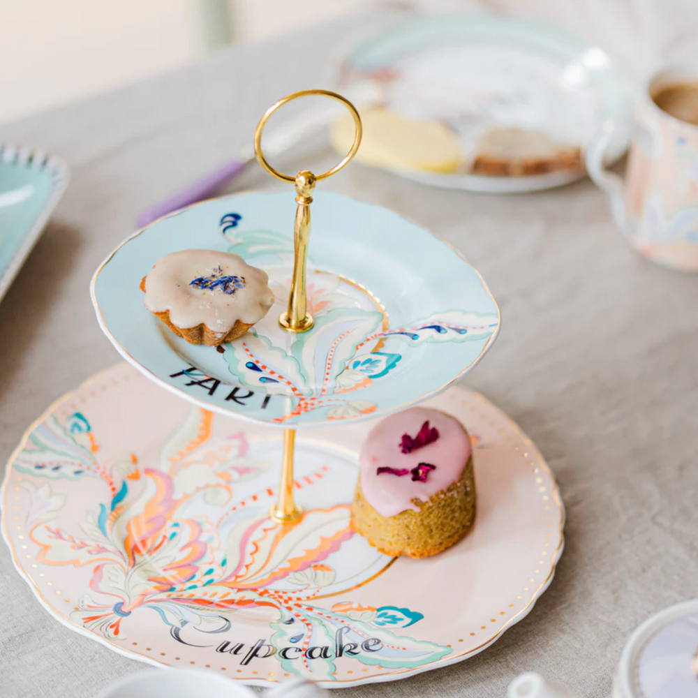 Yvonne Ellen Floral Two Tier Cake Stand