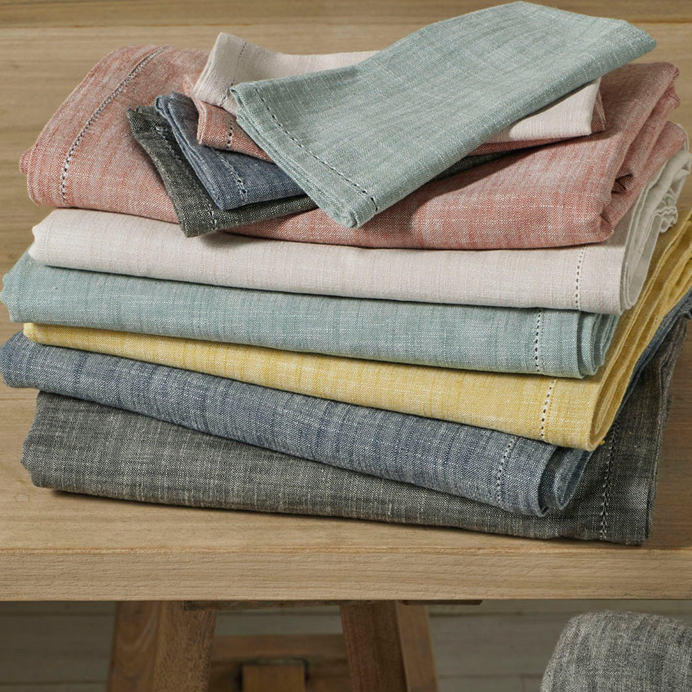 Walton & Co Chambray Cotton Tablecloth, Natural