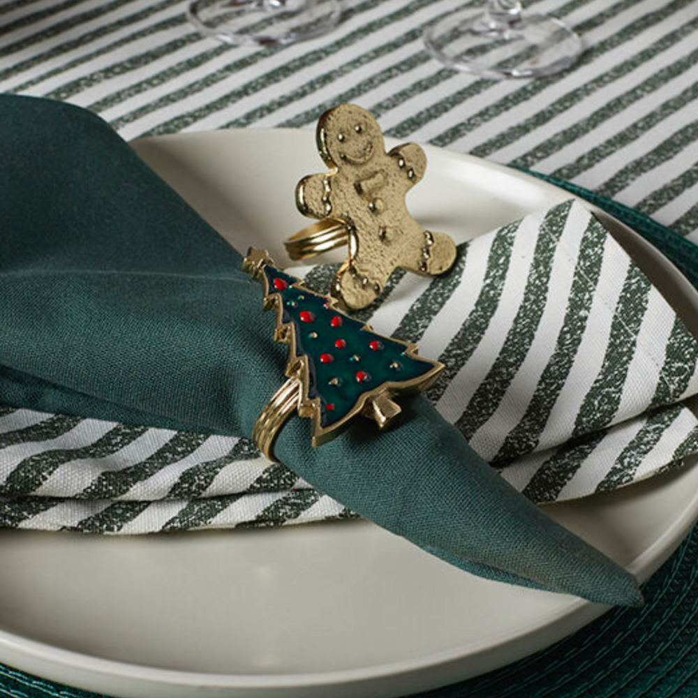 Walton & Co Candy Cane Tablecloth, Green