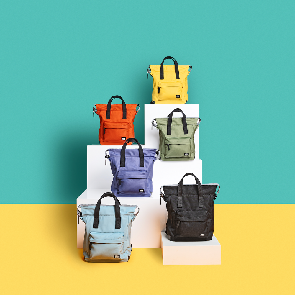 Roka London Black Label, Bantry B Small Rucksack, Burnt Orange (Sustainable Nylon)