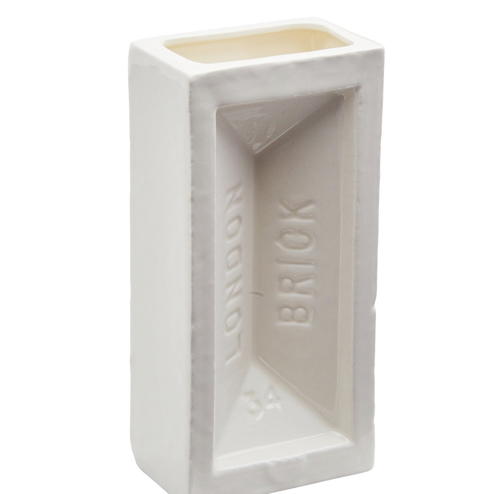 The London Brick Vase, White
