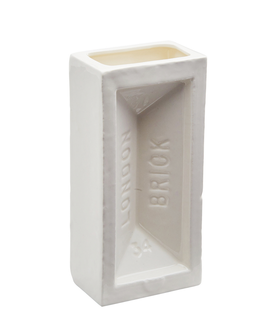 The London Brick Vase, White