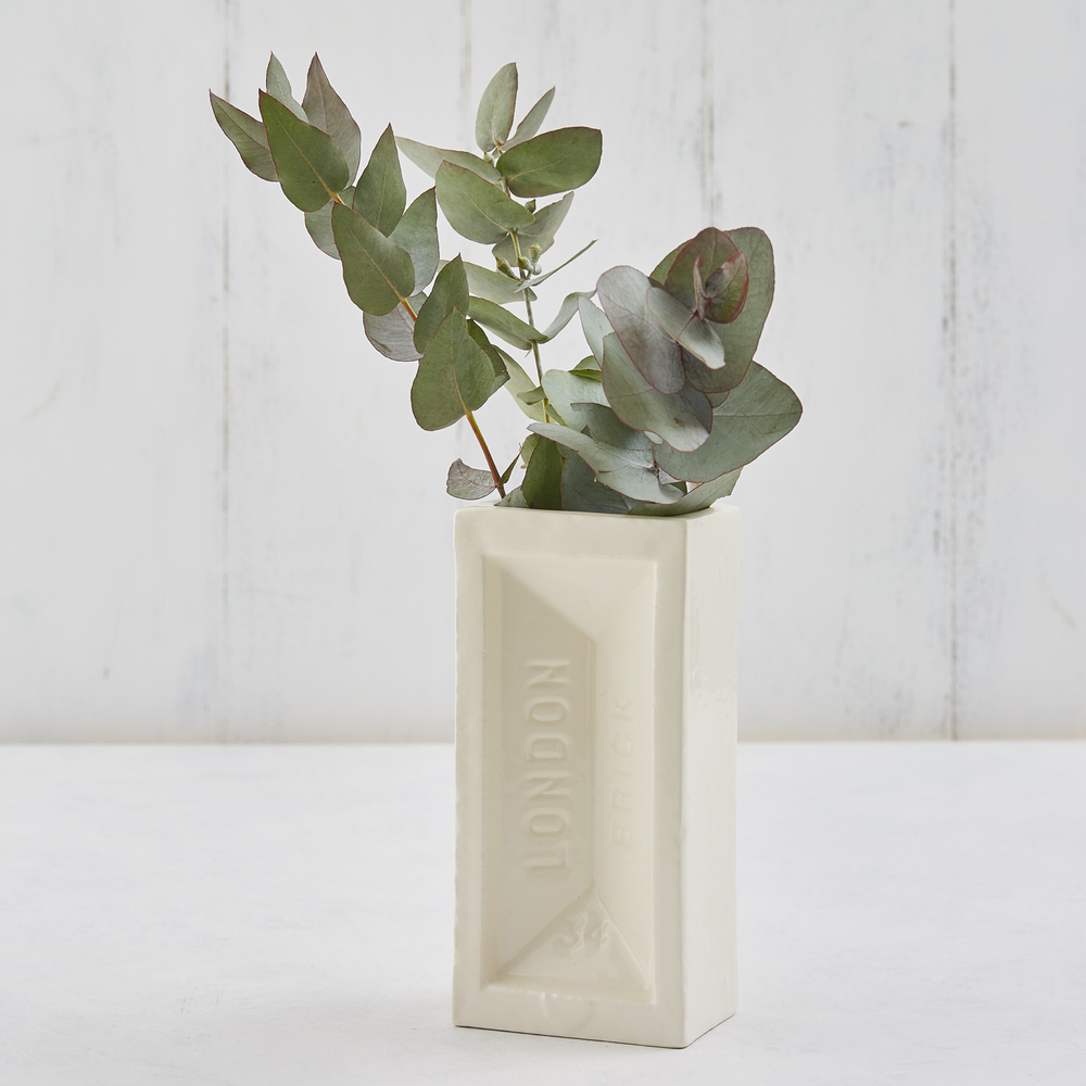 The London Brick Vase, White