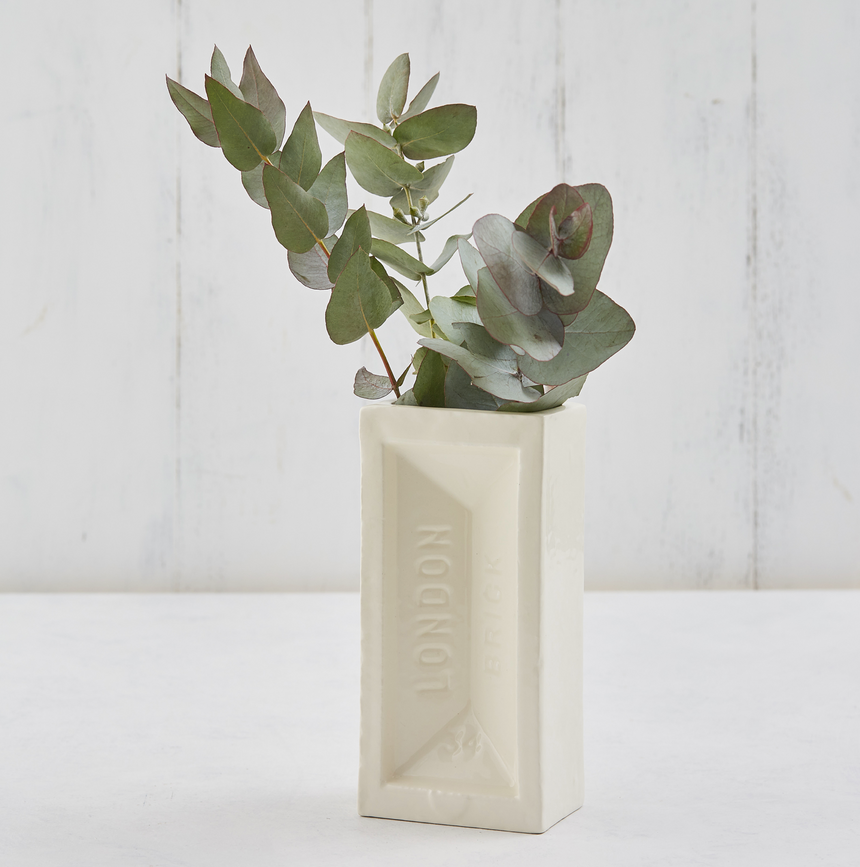 The London Brick Vase, White