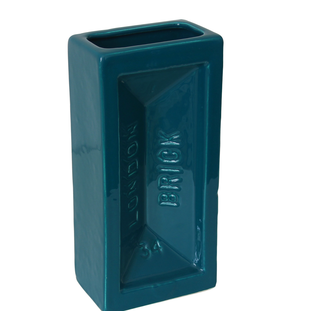 The London Brick Vase, Teal