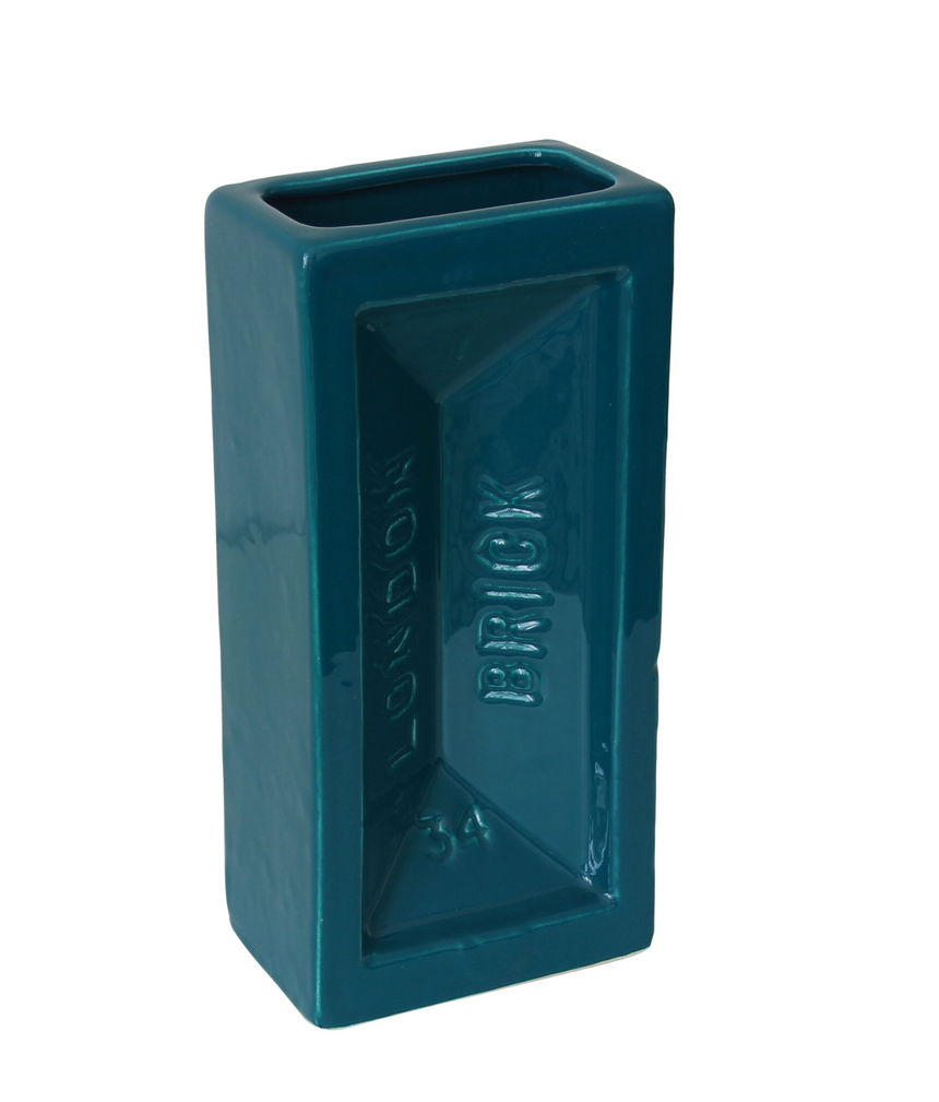 The London Brick Vase, Teal