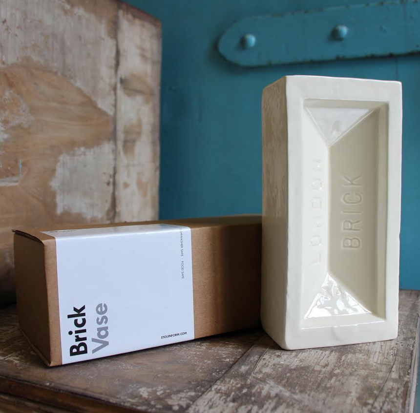 The London Brick Vase, White