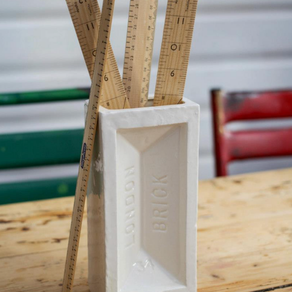 The London Brick Vase, White
