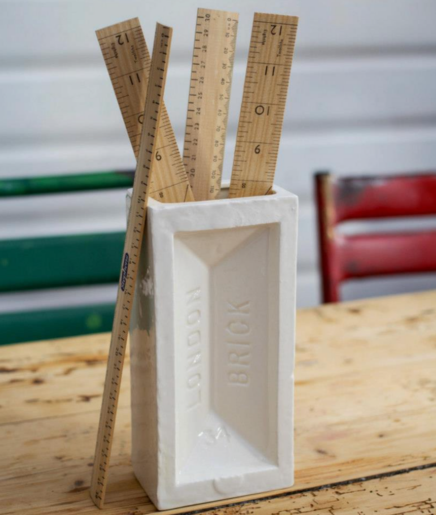 The London Brick Vase, White