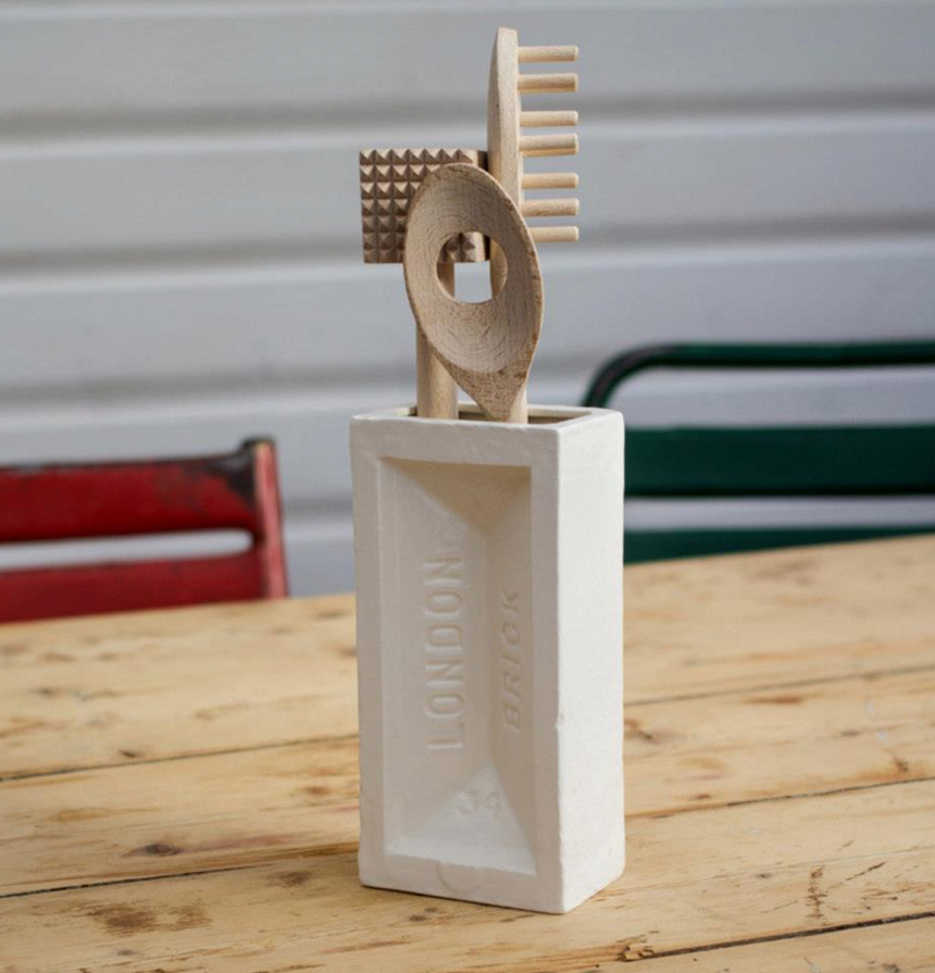 The London Brick Vase, White