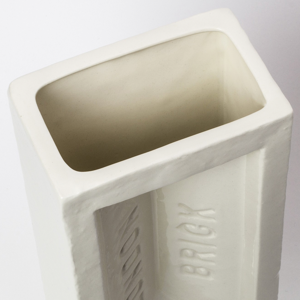 The London Brick Vase, White