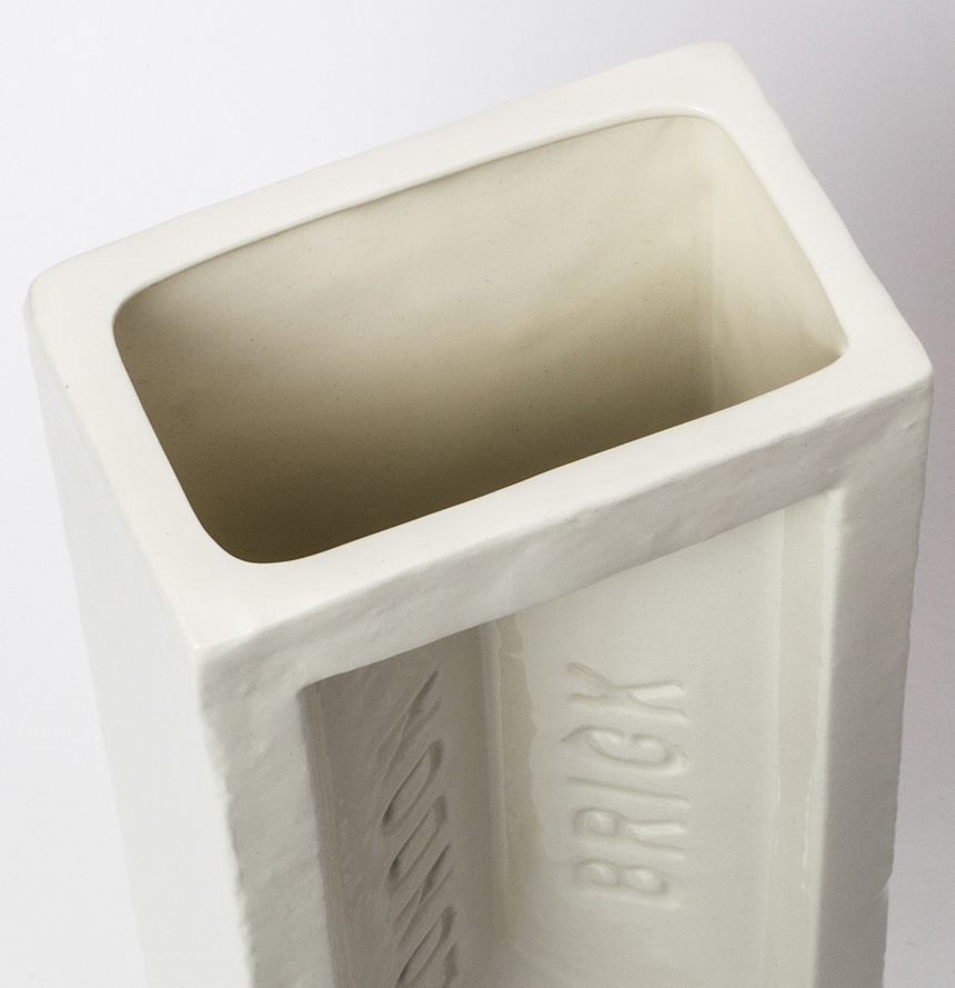 The London Brick Vase, White