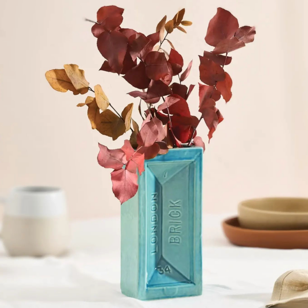 The London Brick Vase, Turquoise